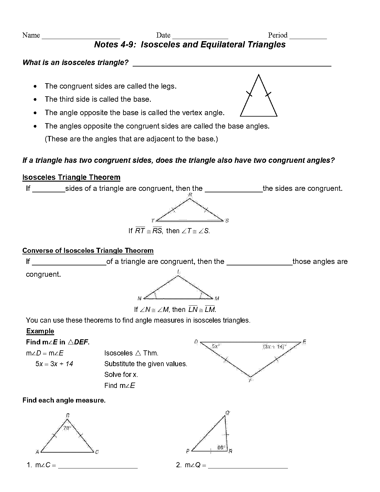 equilateral triangle and equiangular pdf worksheet