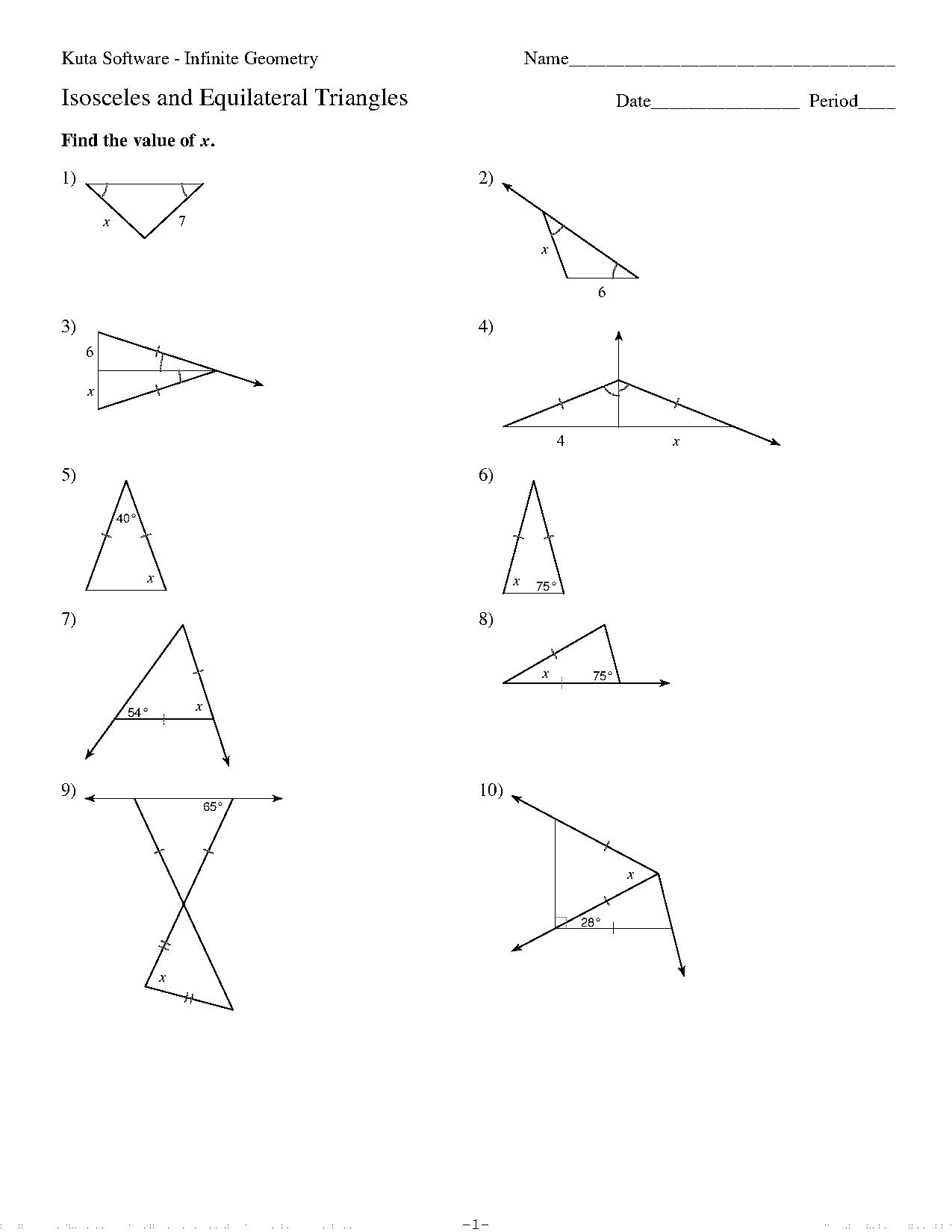 equilateral triangle and equiangular pdf worksheet